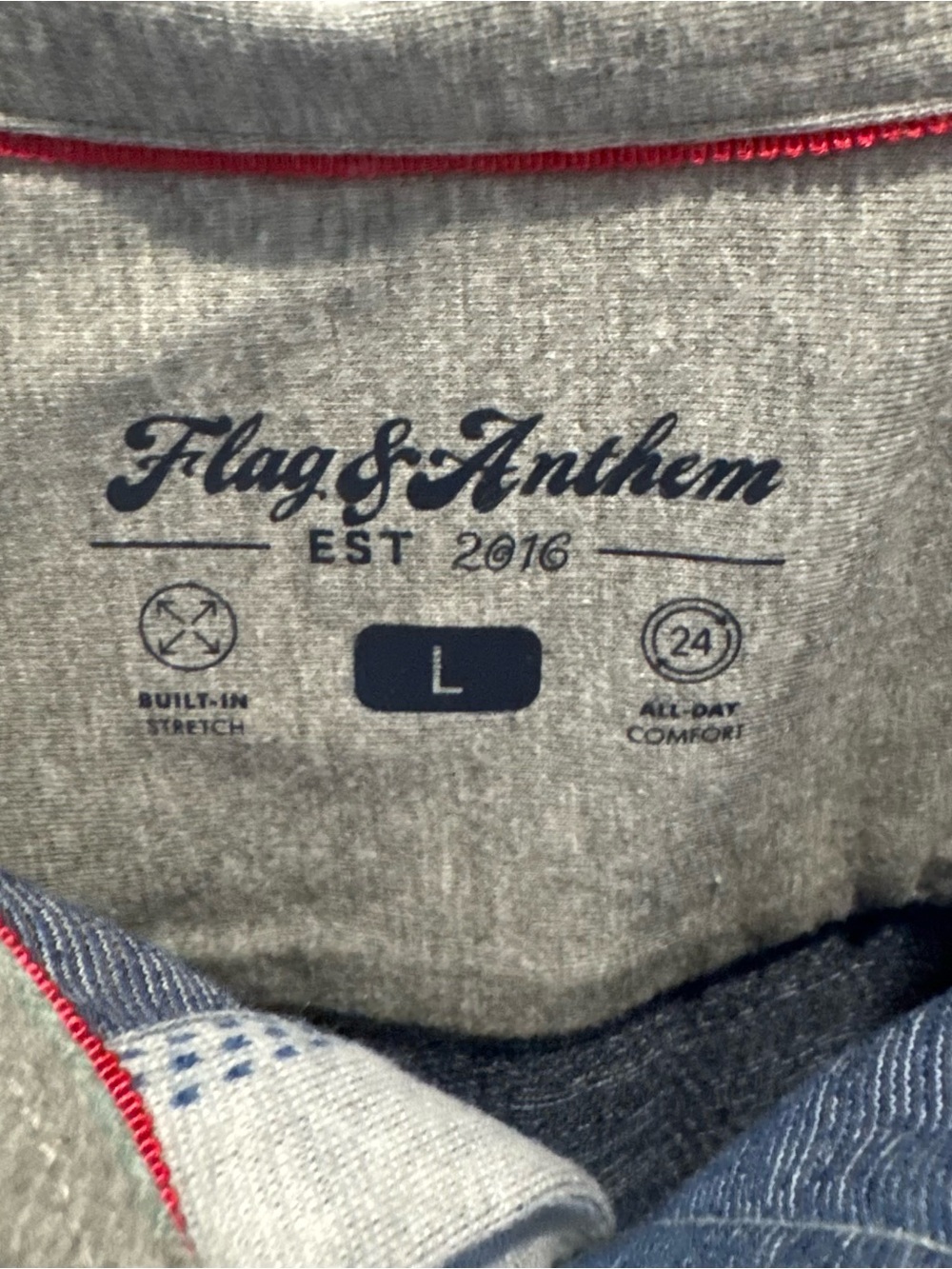 Flag & Anthem Gray Blue Plaid Stretch Flannel Shirt | Size Large NWT - Picture 6 of 9